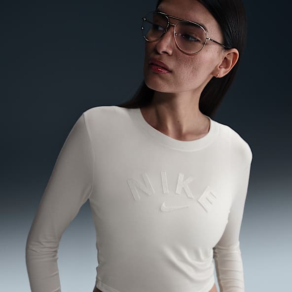 Red and white nike crop top cheap